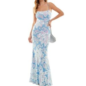 Juniors Womens Sequined Strappy Evening Dress size 9/10